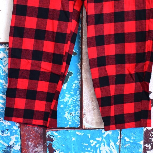 Men's Old Navy Straight Flannel Pajama Sleep Pants XLARGE Red Buffalo Plaid NEW - Picture 5 of 10